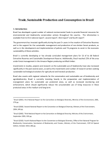 Trade, Sustainable Production and Consumption in Brazil