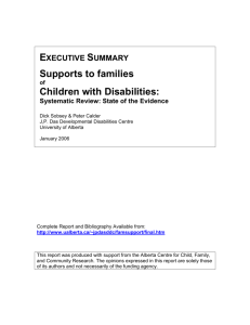 Supports to families of Children with Disabilities
