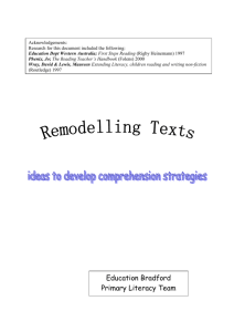 Remodelling texts to develop comprehension strategies