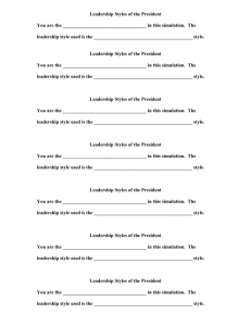 Leadership Styles of the President