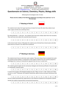 Questionnaire on Science, Chemistry, Physics, Biology skills