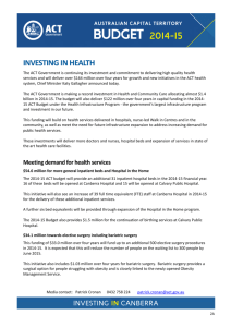 Investing in health - Treasury