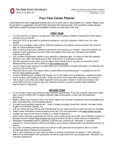 Four Year Career Planner - Career Counseling and Support Services