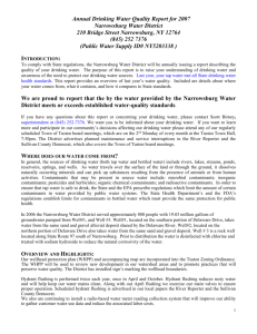 The Town of Tusten Water Report for 2007