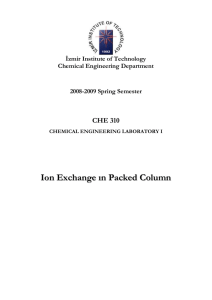 Ion Exchange in Packed Column