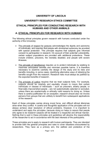 Research Ethics Policy - Secretariat
