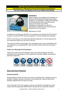 Introduction to Workshop PPE Instruction