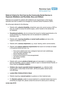 Referral Criteria - Pennine Care NHS Foundation Trust