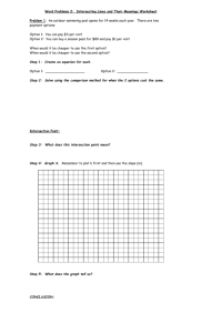 Word Problems 2: Intersecting Lines and Their Meanings Journal