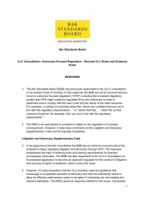 Bar Standards Board CLC Consultation: Outcomes