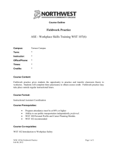 WST 107(6)Fieldwork Practice