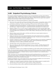 Outpatient Psychotherapy Criteria