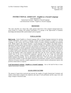 Instructional Assistant - English as a Second Language Series
