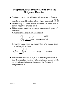 Preparation of Benzoic Acid from the Grignard Reaction
