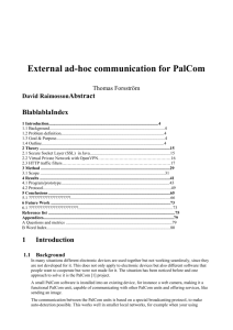 External ad-hoc communication for PalCom Thomas Forsström