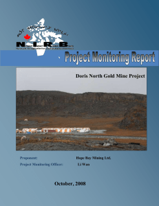 Doris North Gold Mine Project CTMONITORING REPORT