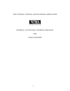 Internal Controls for Chapters - National Tooling and Machining