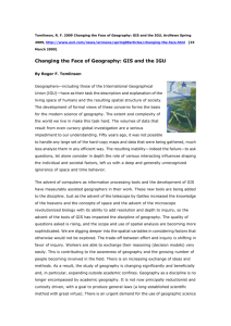 Tomlinson, R. F. 2009 Changing the Face of Geography: GIS and
