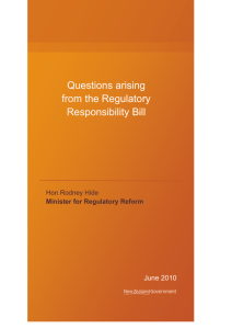 Questions Arising from the Regulatory Responsibility