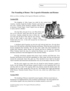 The Founding of Rome: The Legend of Romulus and Remus