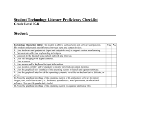 Student Technology Literacy Proficiency Checklist
