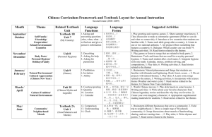 Chinese Curriculum Framework and Textbook Layout for Annual