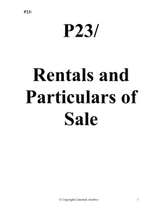 P23 Rentals & Particulars of Sale