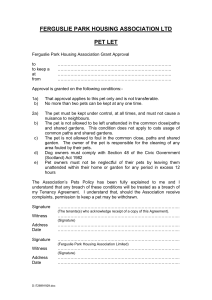 Pet Let Application Form - Ferguslie Park Housing Association