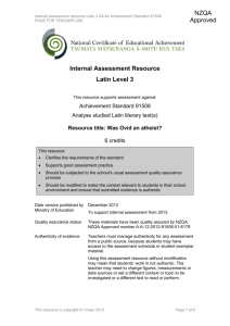 Level 3 Latin internal assessment resource
