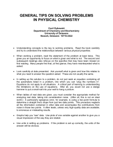 Physical Chemistry Problem-Solving Tips