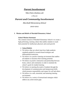 Parent Involvement Title I Part A Section 1118 A Plan for Parent and