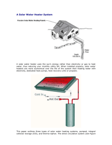 A Solar Water Heater System (Passive)