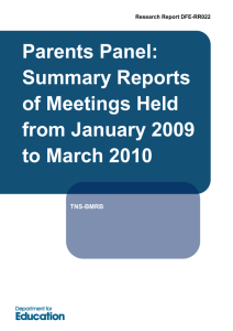 summary reports of meetings held from January 2009 to
