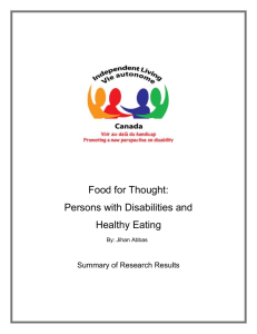 Food for Thought: Persons with Disabilities and Healthy Eating By