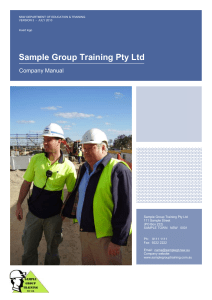 Sample Group Training Company Manual