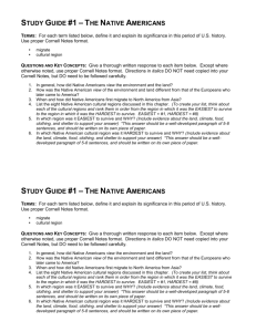 Study Guide #1 – The Native Americans
