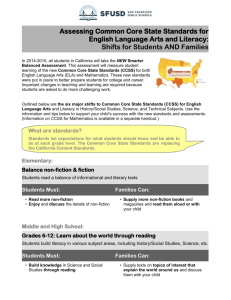 Common Core State Standards in English Language Arts and Literacy: