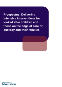 Prospectus: delivering intensive interventions for looked