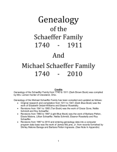 The Schaeffer Family Genealogy