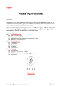 Author`s Questionnaire