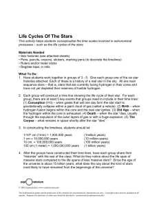 Life Histories Of Some Stars