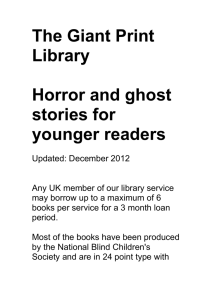 Horror stories for younger readers in Giant Print (Word, 200KB)