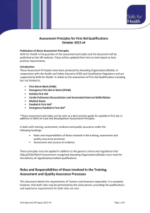 Assessment Principles for First Aid Qualification