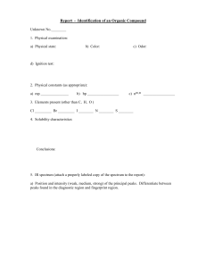 Report - Identification of an Organic Compound