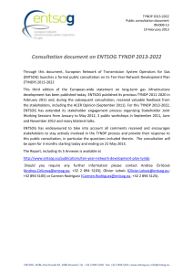 ENTSOG TYNDP 2013-2022 Consultation document