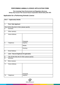 Performing Animals Application new and renewal form