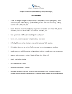 Occupational Therapy Screening Tool (“Red Flags”)