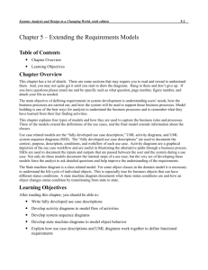 Chapter 5 – Extending the Requirements Models