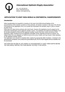 2014 Application to Host IODA World & Continental Championships