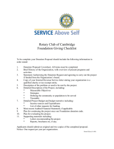 Rotary Club of Cambridge Foundation Giving Checklist